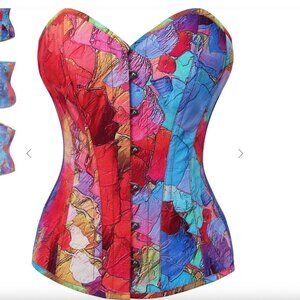 Corset Story Kaleidoscopic Exposed Petal Overbust Corset Size 32 Waist Floral